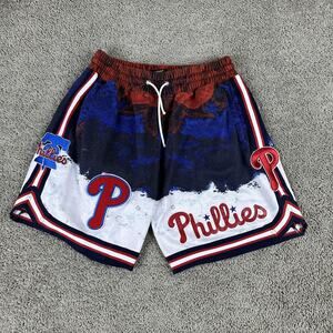 Philadelphia Phillies Shorts Mens Large Red Blue MLB Baseball Pro Standard Mesh